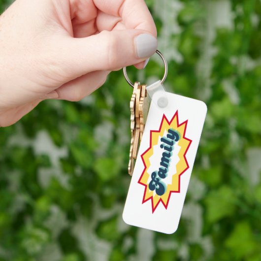 Family, comic book pop design キーホルダー (手)