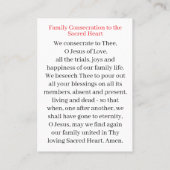 Family consecration prayer card 名刺 (裏面)