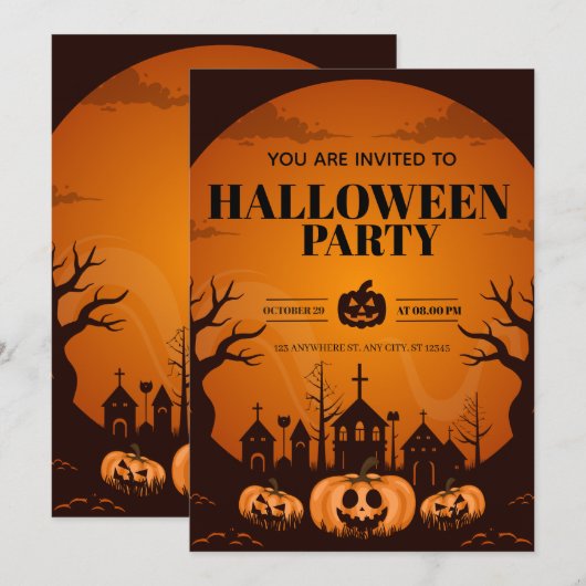 Family Costume Party Invite | Fun & Editable Card 招待状 (正面/裏面)
