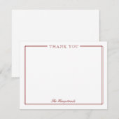 Family Couples Elegant Script Dark Red Stationery サンキューカード (正面/裏面)