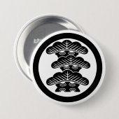 [Family Crest] Right-align 3tier pine tree w/round 缶バッジ (正面&裏面)