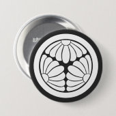 [Family Crests] A circle in 3 chrysanthemum flower 缶バッジ (正面&裏面)