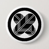 [Family Crests] Crossed hawk feathers with circle 缶バッジ (正面)