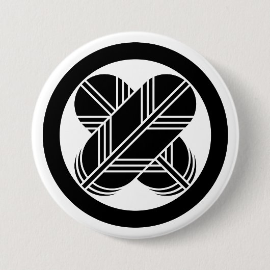 [Family Crests] Crossed hawk feathers with circle 缶バッジ (正面)