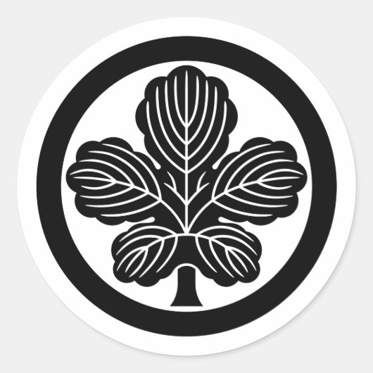 [Family Crests] Kaji leaf with circle ラウンドシール (正面)