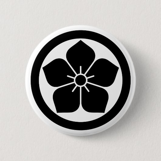 [Family Crests] Kikyo flower inside a circle 缶バッジ (正面)