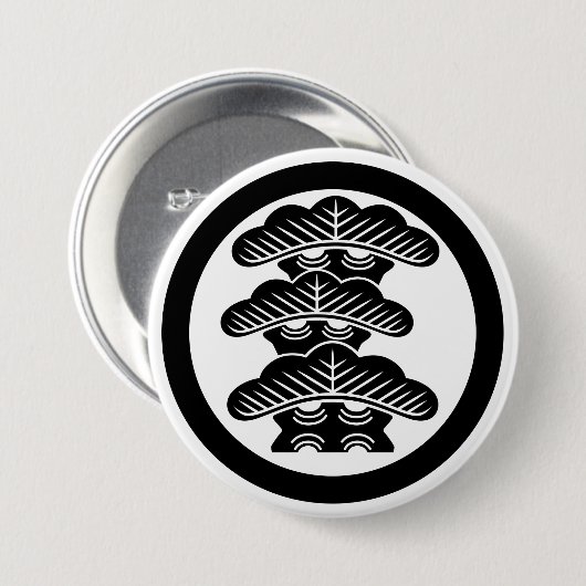[Family Crests] Left-align 3tier pine tree w/round 缶バッジ (正面&裏面)