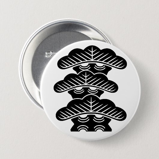 [Family Crests] Left-aligned 3tiered pine trees 缶バッジ (正面&裏面)