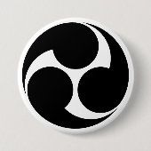 [Family Crests] Left-rotating Mitsu-domoe 缶バッジ (正面)