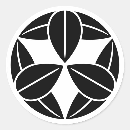 [Family Crests] Nine bamboo leaves ラウンドシール (正面)