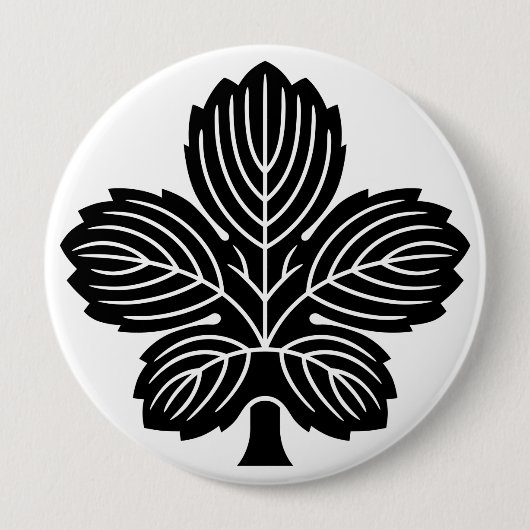 [Family Crests] Oni Kaji leaf 缶バッジ (正面)
