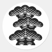 [Family Crests] Right-aligned 3tiered pine trees ラウンドシール (正面)