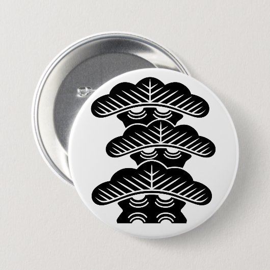 [Family Crests] Right-aligned 3tiered pine trees 缶バッジ (正面&裏面)