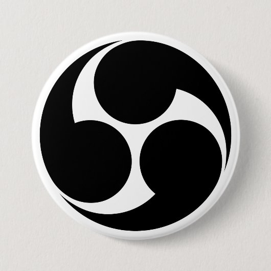 [Family Crests] Right-rotating Mitsu-domoe 缶バッジ (正面)