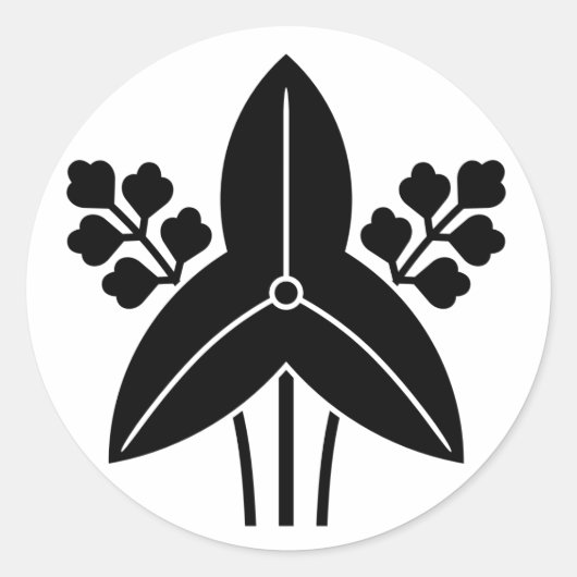 [Family Crests] Threeleaf arrowhead ラウンドシール (正面)