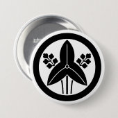 [Family Crests] Threeleaf arrowhead with round 缶バッジ (正面&裏面)