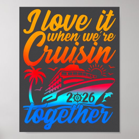 Family Cruise 2026 I Love It When We're Cruisin' T ポスター (正面)