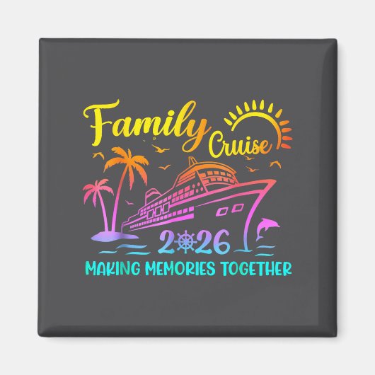 Family Cruise 2026 Summer Vacation Matching Family マグネット (正面)