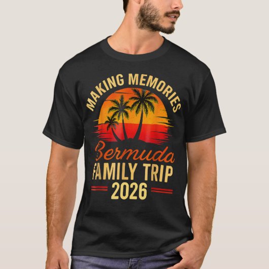 Family Cruise Bermuda 2026 Summer Matching Vacatio Tシャツ (正面)