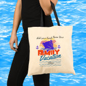 Family CRUISE Blue/Orange Sunset PERSONALIZE トートバッグ