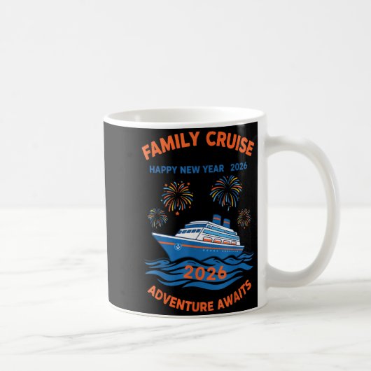 Family Cruise Happy New Year 2026 Adventure  コーヒーマグカップ (右)