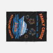 Family Cruise Happy New Year 2026 Adventure  フリースブランケット (正面(横))