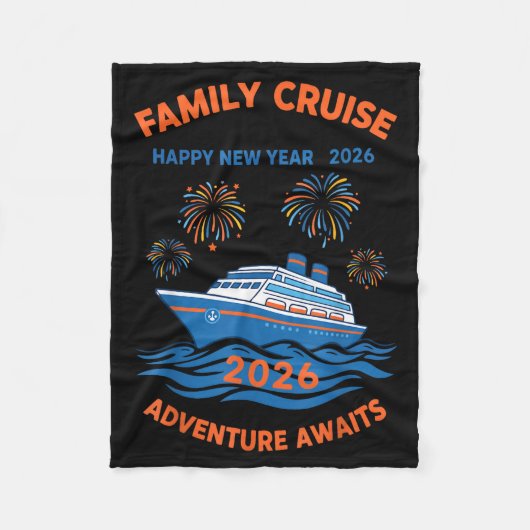 Family Cruise Happy New Year 2026 Adventure  フリースブランケット (正面)