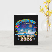 Family Cruise New Year 2026 Vacation  カード (黄色い花)