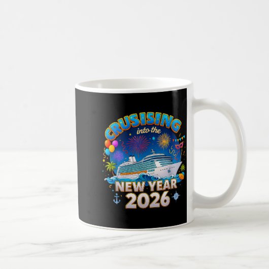 Family Cruise New Year 2026 Vacation コーヒーマグカップ (右)