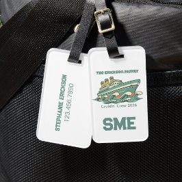 Family Cruise Retro Vacation ラゲッジタグ