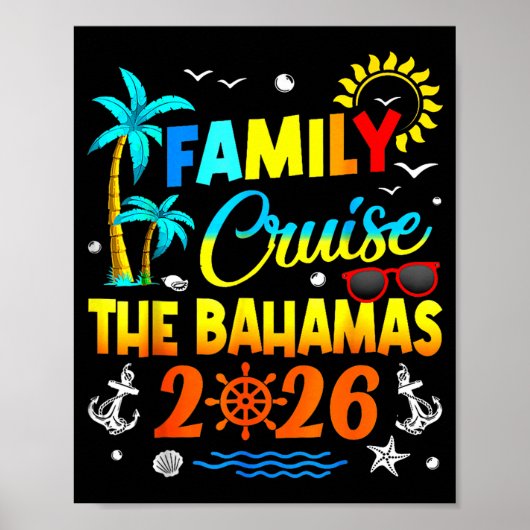 Family Cruise The Bahamas 2026 Summer Matching Vac ポスター (正面)