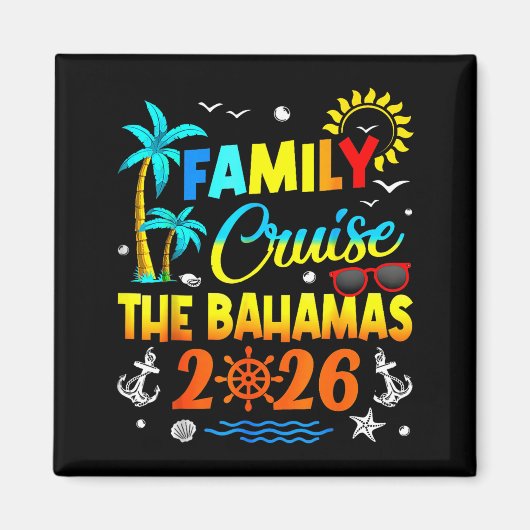 Family Cruise The Bahamas 2026 Summer Matching Vac マグネット (正面)