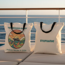 Family Cruise Tote Bag - Ocean Sunset Theme