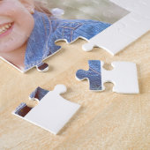 Family Custom 8 Photo Spring White Green Hearts ジグソーパズル (側面)