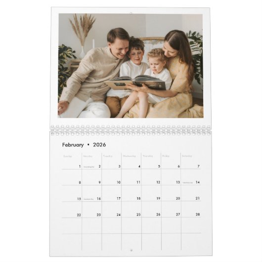 Family Customisable Calendar カレンダー (2月 2026)