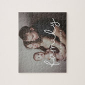 Family cute whimsical script family picture ジグソーパズル (縦)