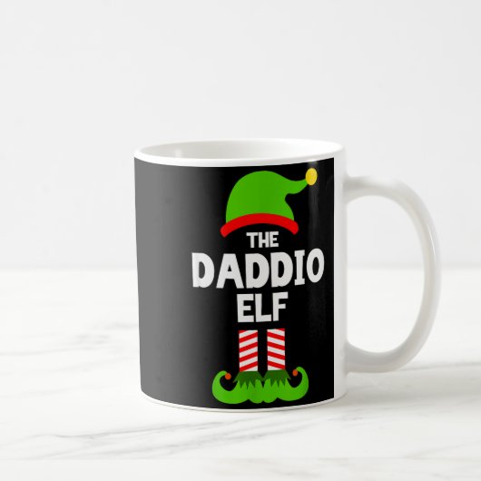 Family Daddio Elf Christmas Matching Pajama Funny  コーヒーマグカップ (右)