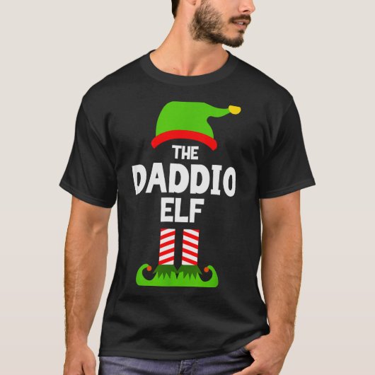 Family Daddio Elf Christmas Matching Pajama Funny Tシャツ (正面)