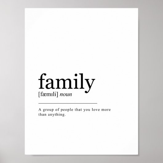 Family Definition Print ポスター (正面)