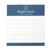 Family Dentistry Dentist Navy Blue White ノートパッド (正面)