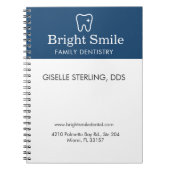 Family Dentistry Dentist Navy Blue White ノートブック (正面)