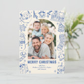 Family Doodle Photo Christmas シーズンカード (スタンド正面)