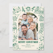 Family Doodle Photo Christmas シーズンカード (正面)