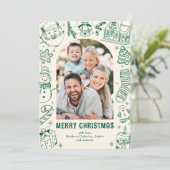 Family Doodle Photo Christmas シーズンカード (スタンド正面)