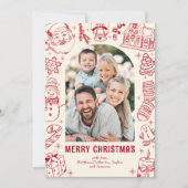 Family Doodle Photo Christmas シーズンカード (正面)