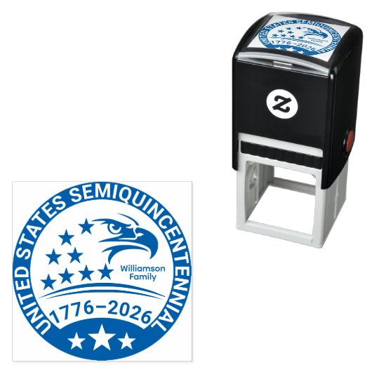 Family Eagle 1776–2026 Patriotic Address Seal Mark セルフインキングスタンプ (インサイチュ)
