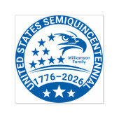 Family Eagle 1776–2026 Patriotic Address Seal Mark セルフインキングスタンプ (デザイン)