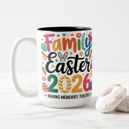 Family Easter 2026 Making Memories Retro Colorful ツートーンマグカップ