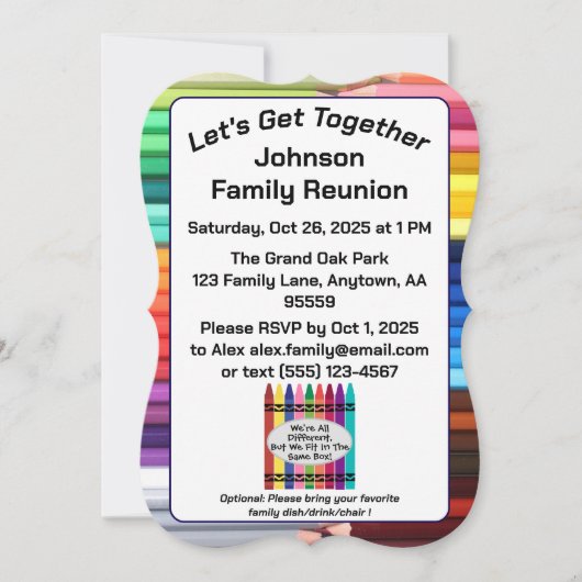 Family Family Reunion Invitation Card Shape (正面)