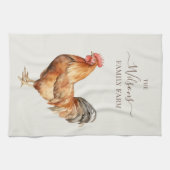 Family Farm Rustic Chicken Country Farm  キッチンタオル (横)